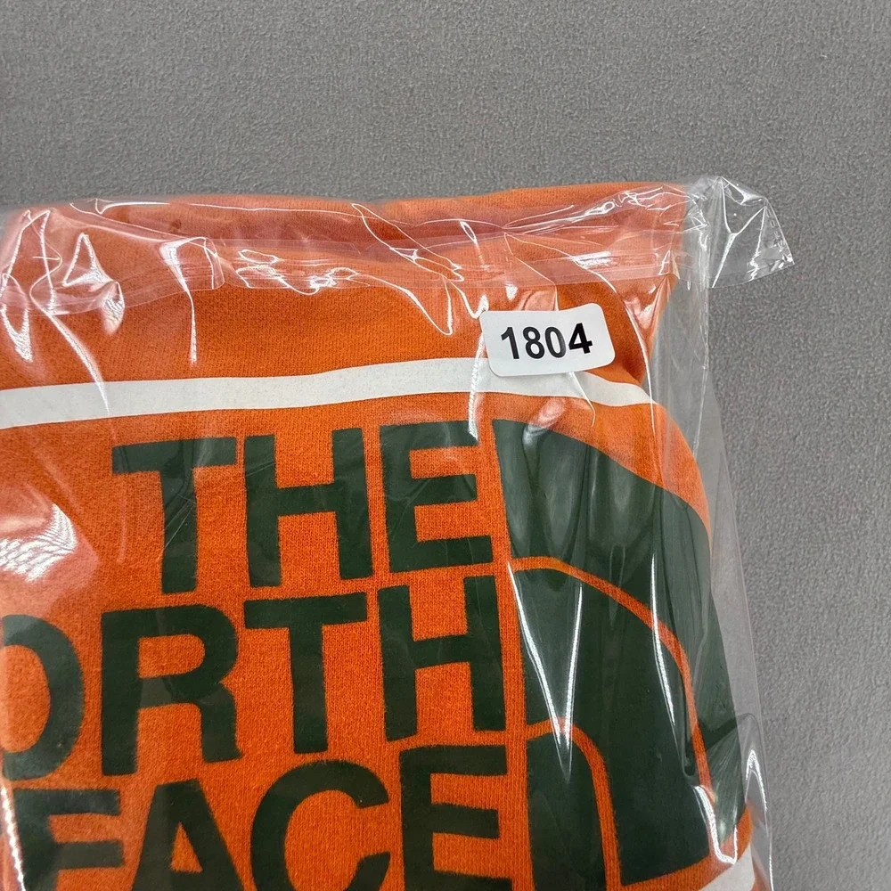 The North Face Orange Oversized Hoodie Pullover Sweatshirt Men